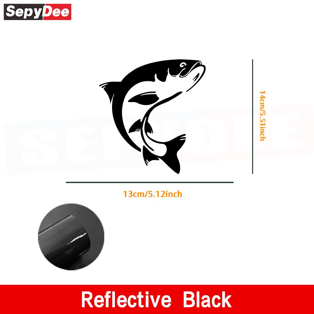 1PC Sturgeon Car Stickers Fishing Box Suitcase Refrigerator Wall Stickers Laptop Toilet Stickers