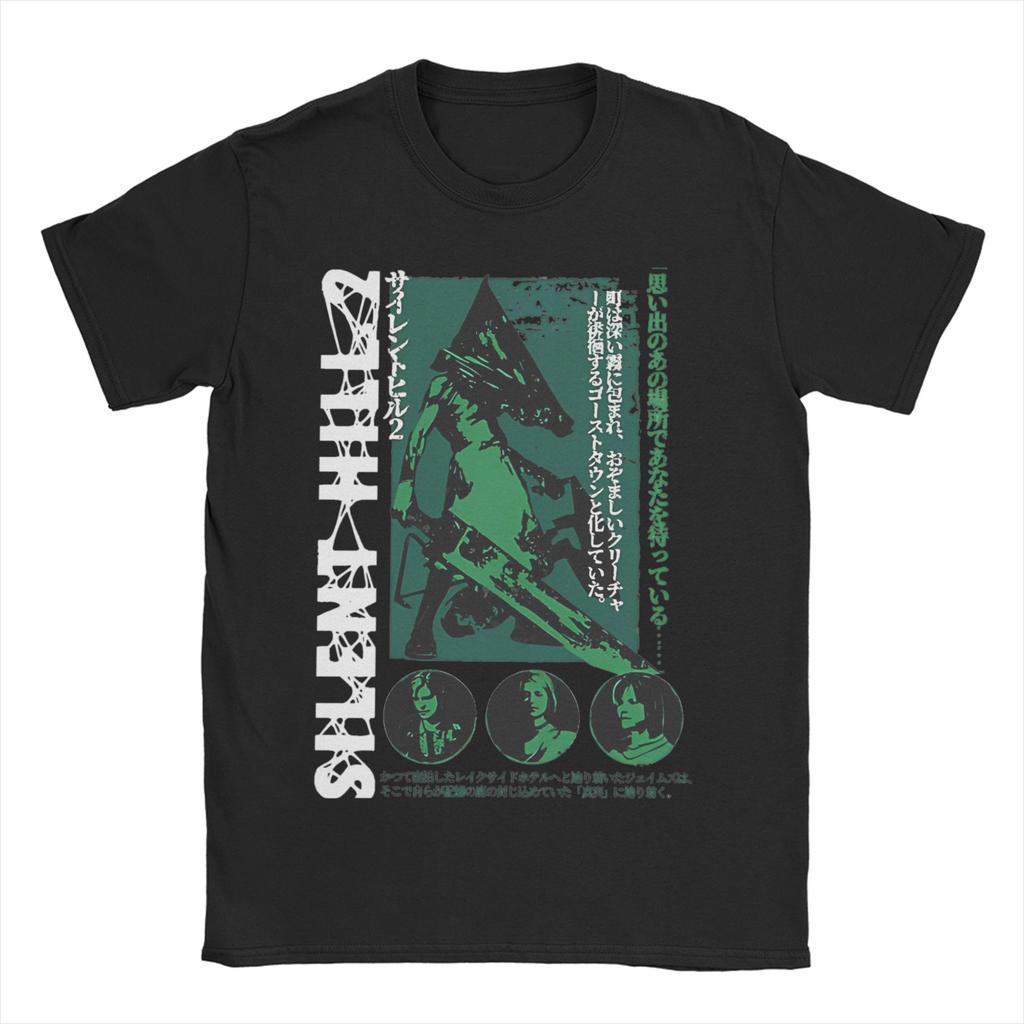 Herren Damen Silent Hill T-Shirts Horror Spiel Reine Baumwolle Kleidung Lässig Kurzarm Rundhals T-Shirts Übergröße T-Shirts