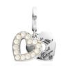 [PANDORA] 792649C01 Pendentif Double Cœur Blanc Nacré et Charm Pendant en Argent