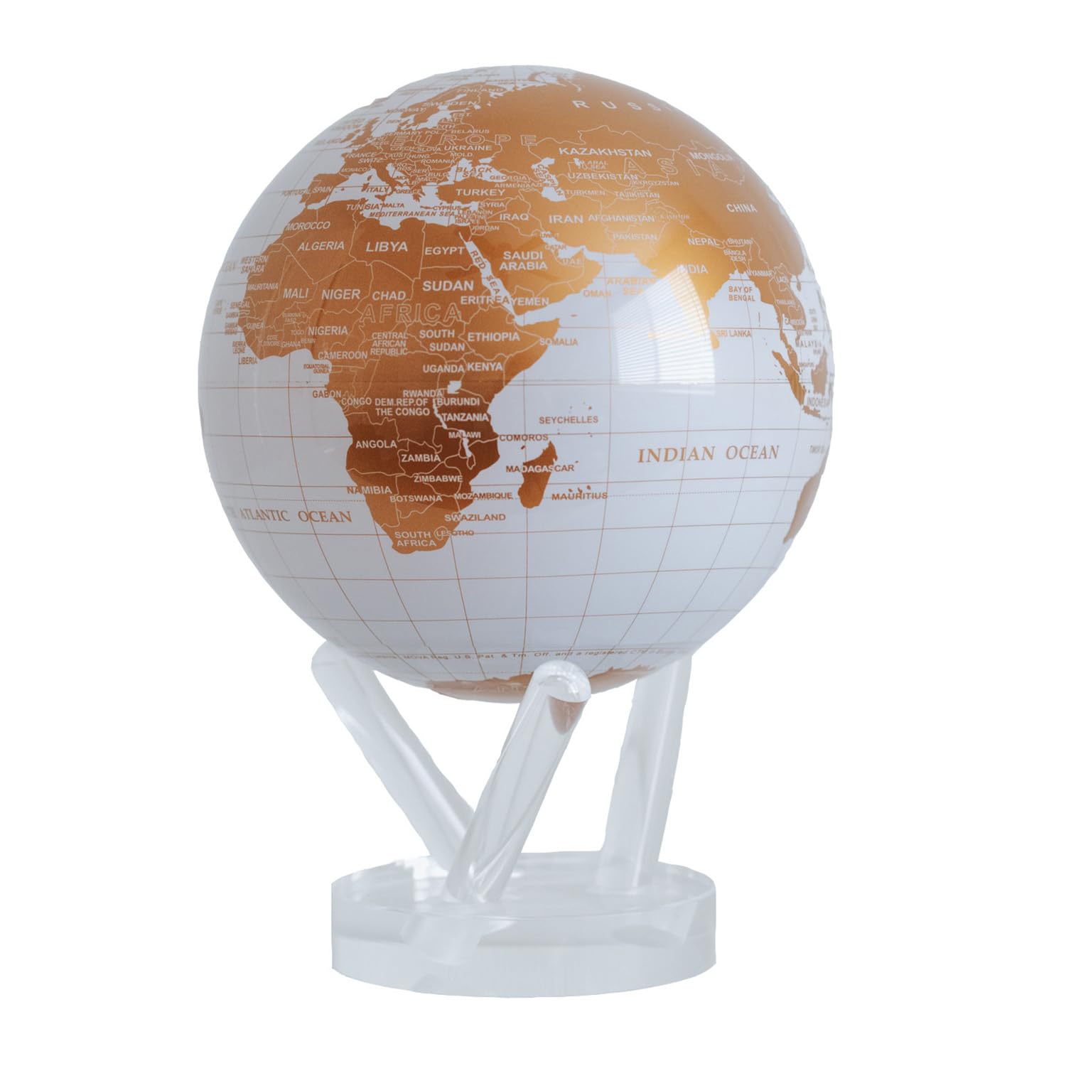 

MOVA World Map Series Platinum Globe with Base Rotating Globe Office Desktop Decor Unique Gift Home Decor Educational Gift for and Kids Platinum cm
