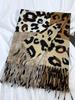 Women Winter Retro Knitted Scarf Ladies Leopard Plaid Print Tassel Scarve Mujer Foulard Wrap Shawl Unisex New Imitation Cashmere