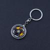 Two-Tone Rotating Wheel Hub Keychain with Dual Card Clamp & Free Laser Engraving
