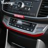 Real Soft Carbon Fiber Sticker For Honda Accord 2013 2014 2015 2016 2017 LHD Car AC Switch Frame Interior Trim Accessories