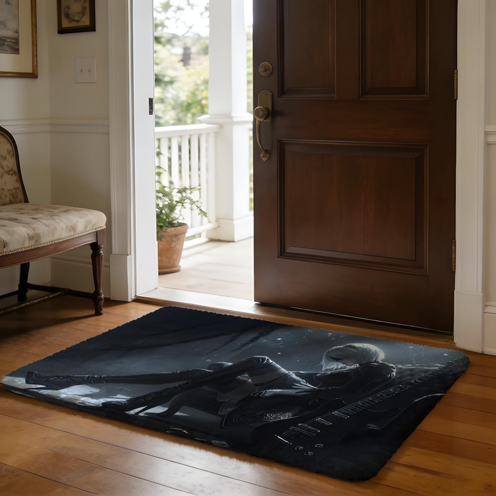 NNieR Automata Floor Mat Soft Flannel Absorbent Mat Non-Slip Rug Home Bedroom Bathroom