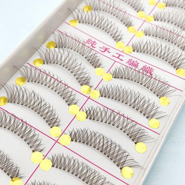 Aimo - Set Of 10 : False Eyelashes 1cm - Black - One Size