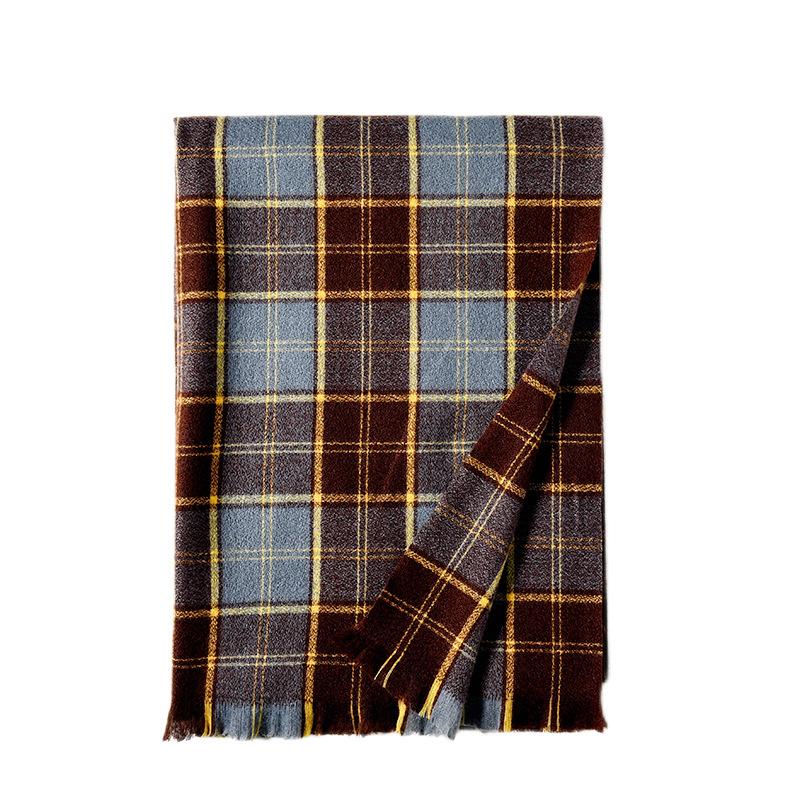 Sciarpa scozzese alla moda da donna autunno e inverno dolce sciarpa scozzese in finto cashmere addensata sciarpa invernale da donna