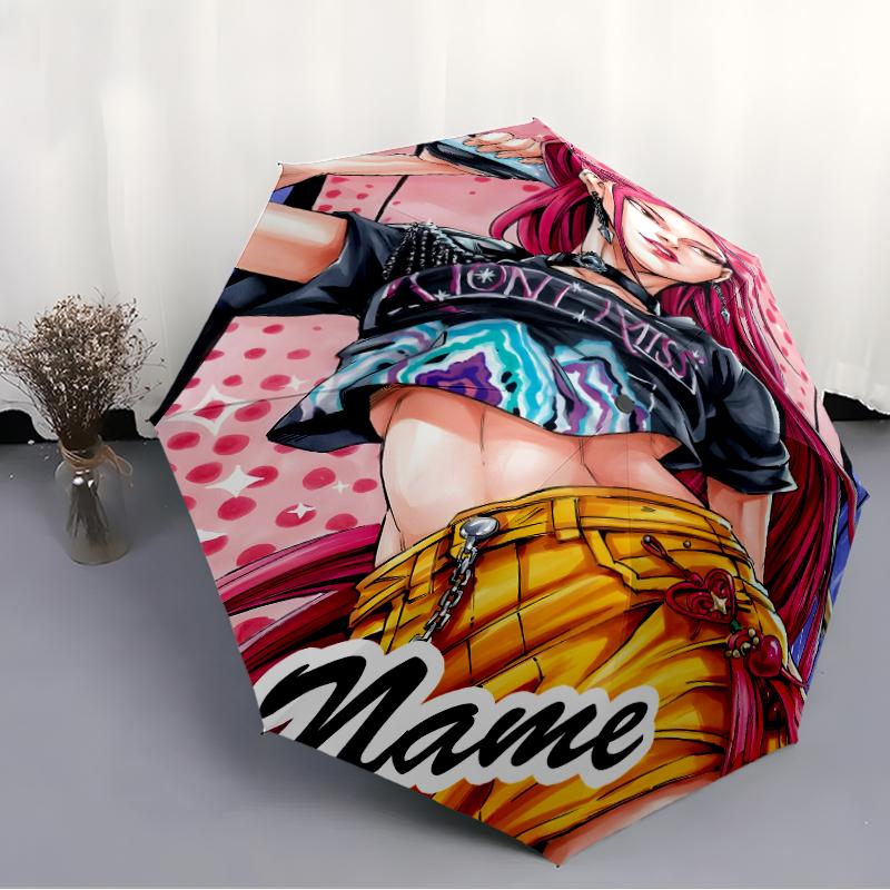Personalized Name K-KPop Demon Hunters Print Umbrella - Automatic Open/Close, Eight-Rib Durable Frame, Automatic Folding Umbrella