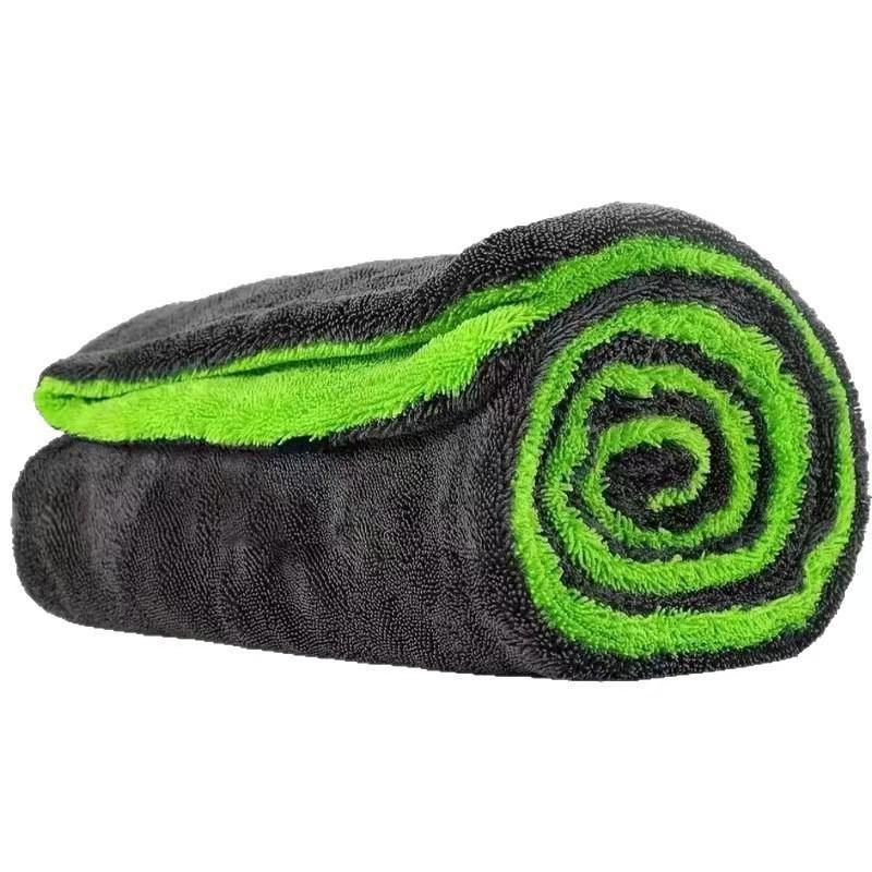 Korean Black Double-Sided Absorbent Car Wash Towel with Little Braids