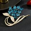 Fashion Sparkling Rhinestone Crystal Flower Brooches for Women Clothing Coat Jewelry Accessries Gifts