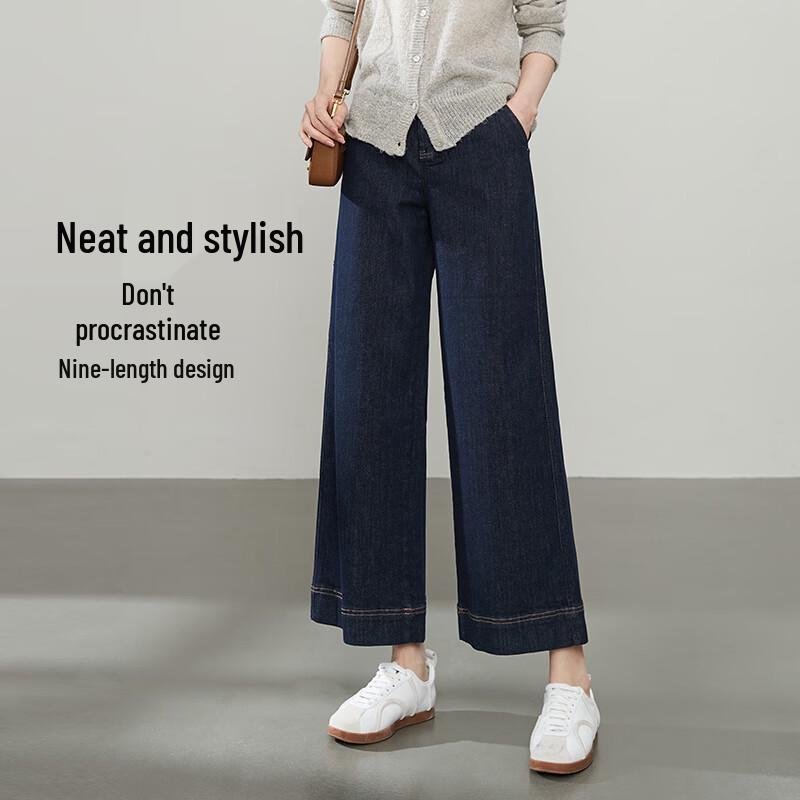 ESE-Y Women's Non-Fade Straight-Leg Cropped Denim Jeans