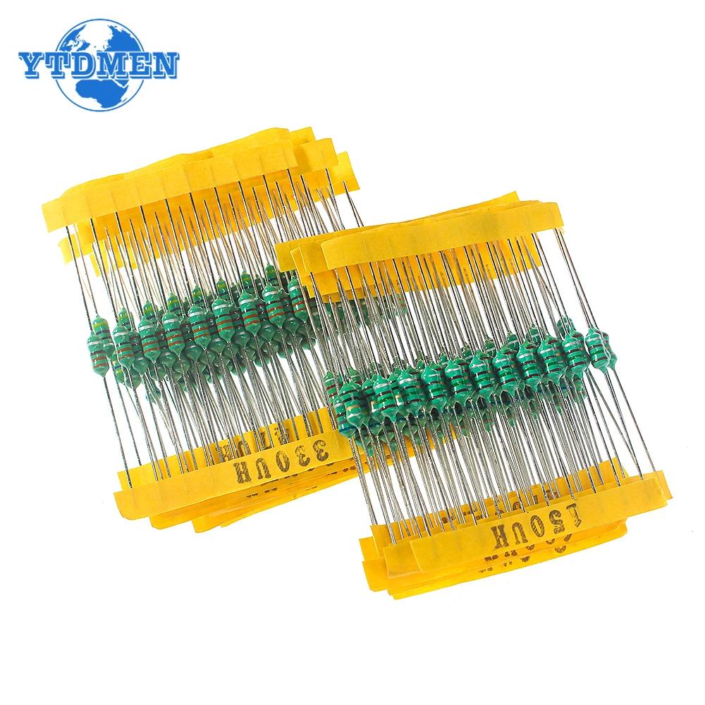 200PCS 0410 Inductor Assorted Kit 1uH-4.7MH 0.5W Color Ring Inductance 1UH 2.2UH 4.7UH 6.8UH 47UH 220UH 1MH 20 Values Inductors