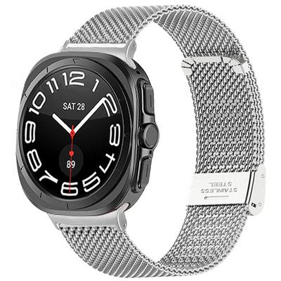For Samsung Galaxy Watch Ultra 47mm Stainless Steel Band Milanese Watch Strap with Lock Buckle