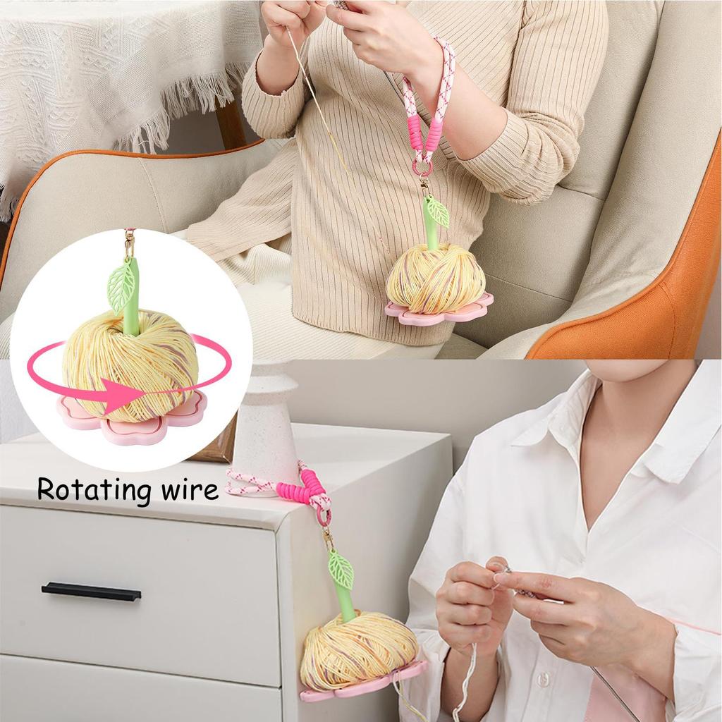Flower Shaped Wrist Yarn Holder Portable Wool Storage Organizer Comfortable Hand Knitting Tool Lightweight Design for Beginner