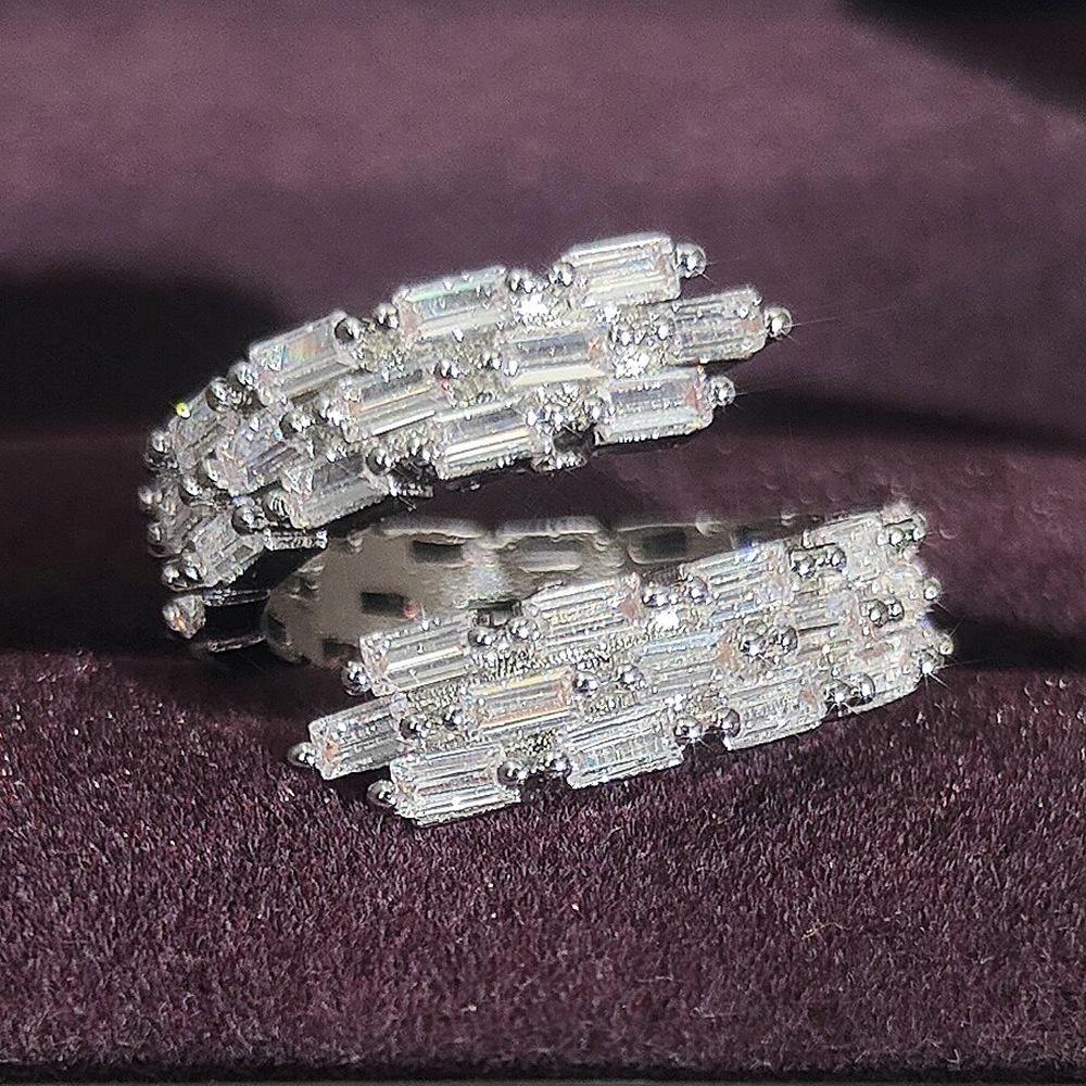 

Korean Style Three-Row Irregular Ladies Open Ring r5225 Adjustable Open Ring белый