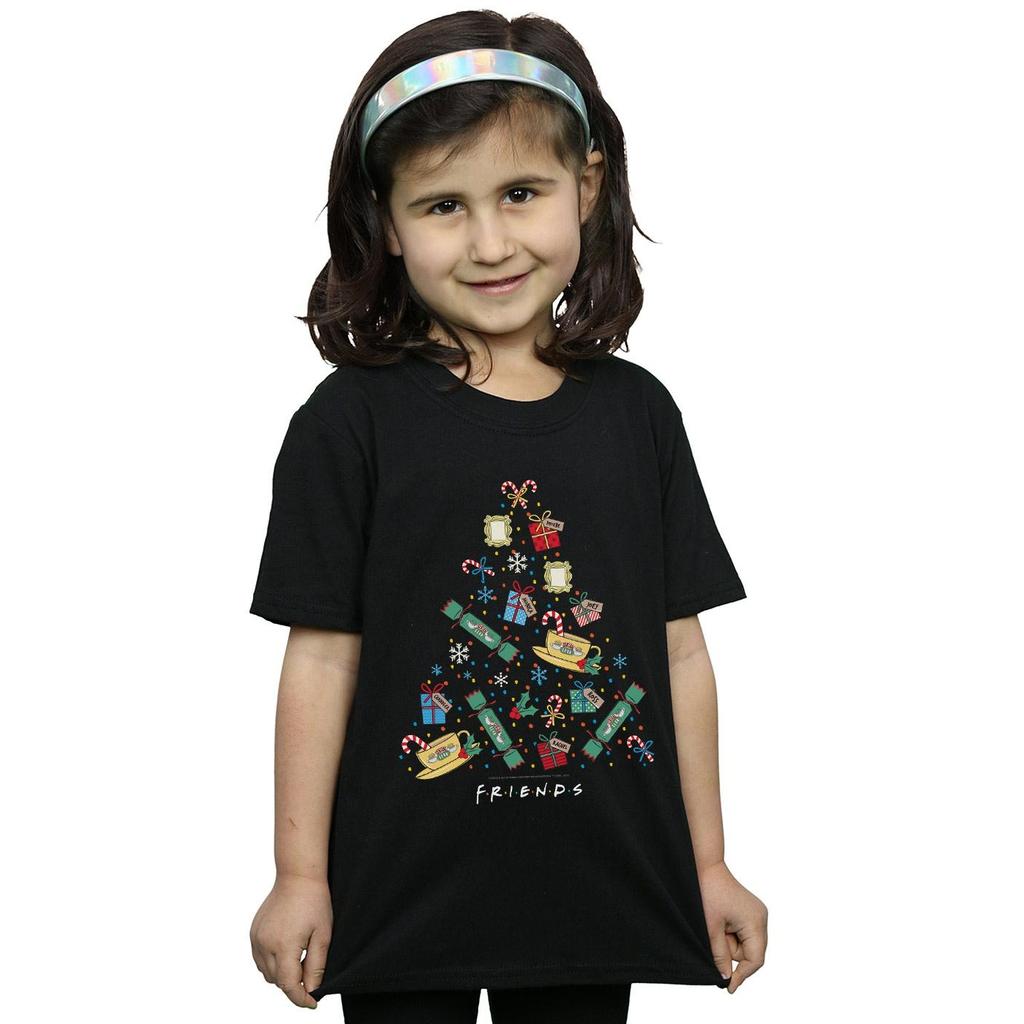 Friends Girls Christmas Tree Cotton T-Shirt