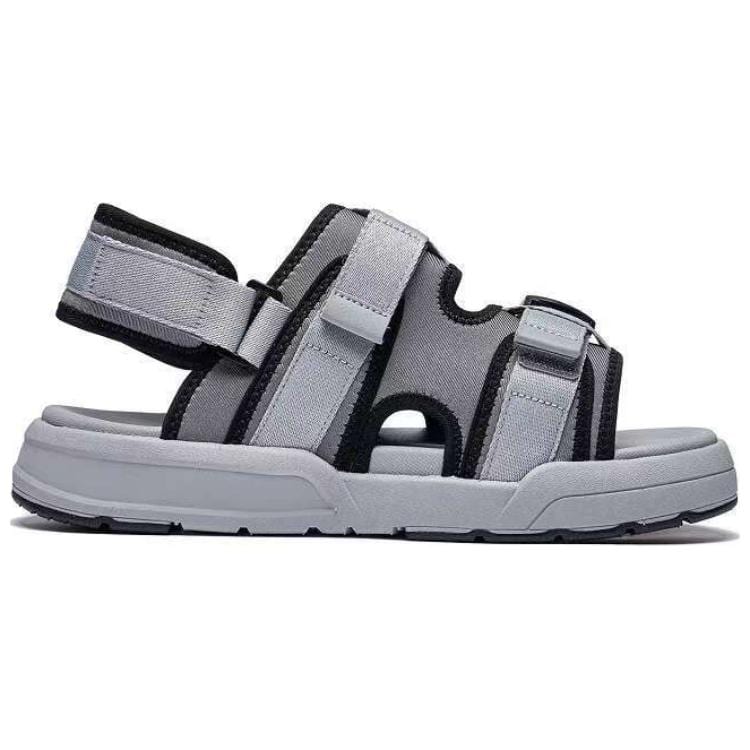 Li Ning Comfortable Round Toe Beach Sandals Men's Gray AGUT013-2