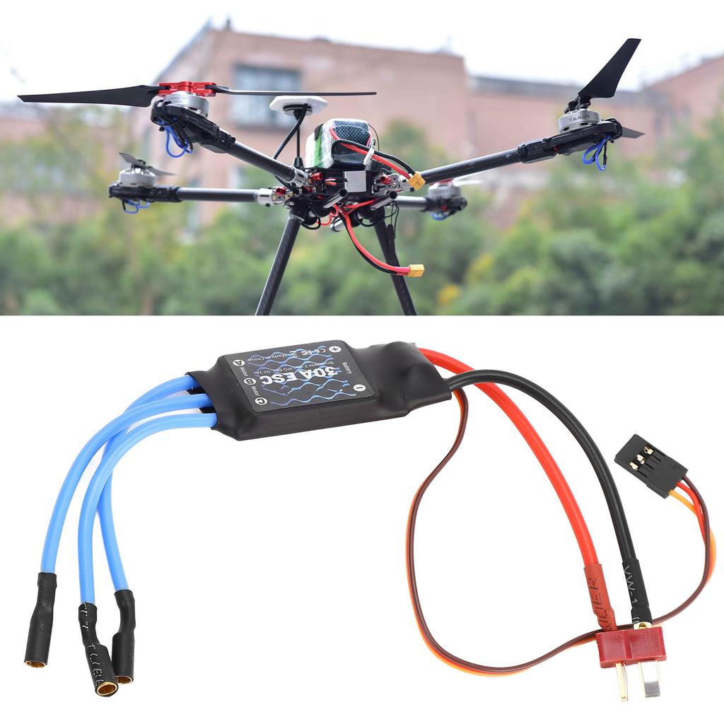 RC Electric Speed Controller 30A with T Plug Long Wire RC Brushless ESC for Fixed Wing Aircraft Upgrade