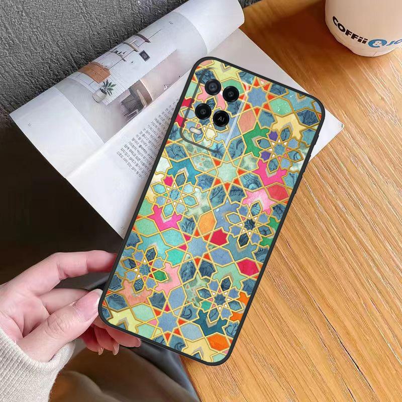 

Чехол с узором марокканской плитки для Oppo A80 A60 A40 A6 A5 Pro A15 A16 A17 A57 A94 A74 A54 A76 A96 A18 A38 A58 A78 A98 OPPO A60 4G