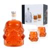 Whiskey Decanter with 2 Glasses 750ml Transparent Wine Decanter Creative Bourbon Decanter and Glass Set Whiskey Decanter