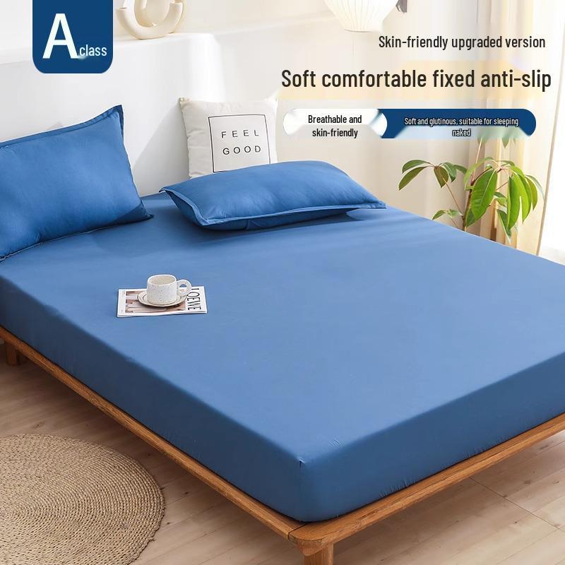 2025 All-Season Solid Color Fitted Sheet - Full Cotton Dustproof Mattress Protector