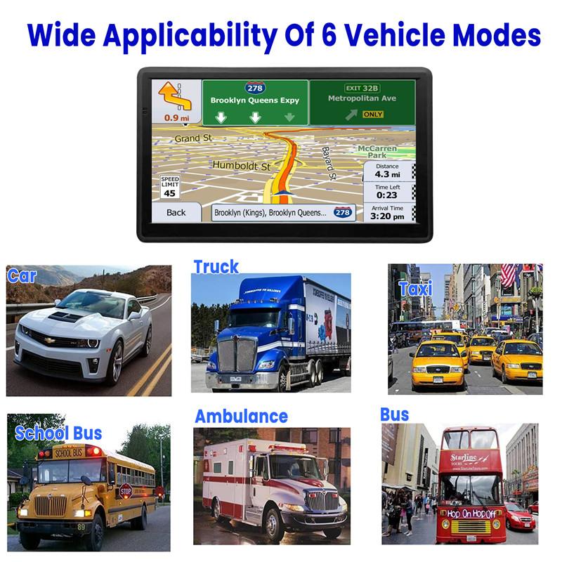 7 Zoll HD Touchscreen GPS Navigator Tragbarer LKW Sonnenschutz 3D Modus Sat Nav Auto GPS Navigation 256M+8G Europakarte GPS Navigator