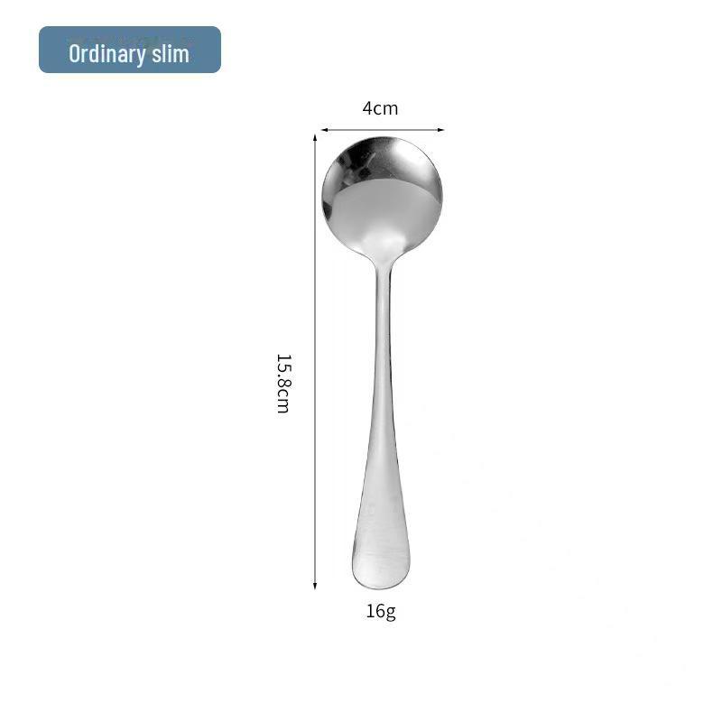 

Круглая ложка из нержавеющей стали для размешивания, завтрака и десерта