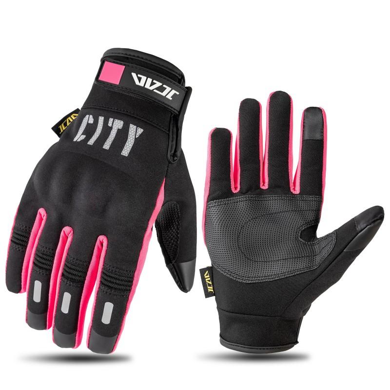 Unisex Motorcycle Riding Gloves Waterproof Anti-Slip Pink Black Short Style Street Off-Road Commute Cycling Protection