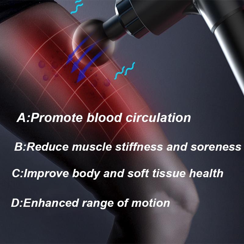 24V LCD Body Muscle Massage Gun Deep Tissue Massager Adjustable Exercising Muscle Pain Relief Body Shaping Therapy Gun