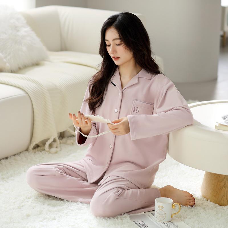 Pajamas Women'S Autumn And Winter Winter Thin Velvet Warm Long-Sleeved Island Velvet Loungewear Coral Velvet Flannel Winter Suit