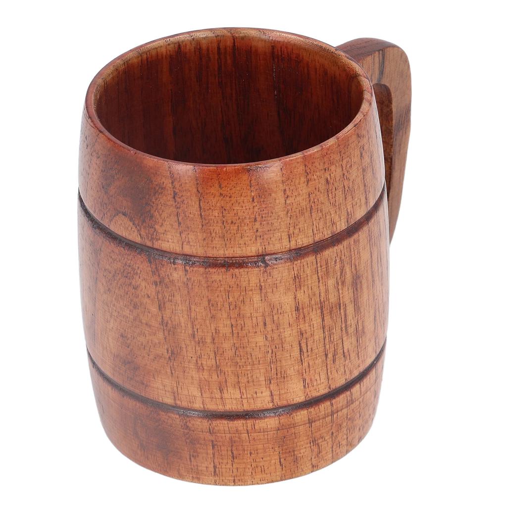 300ml Wooden Cup with Handle Anti Scalding Coffee Cup Harmless Water Beer Mug for Office Home