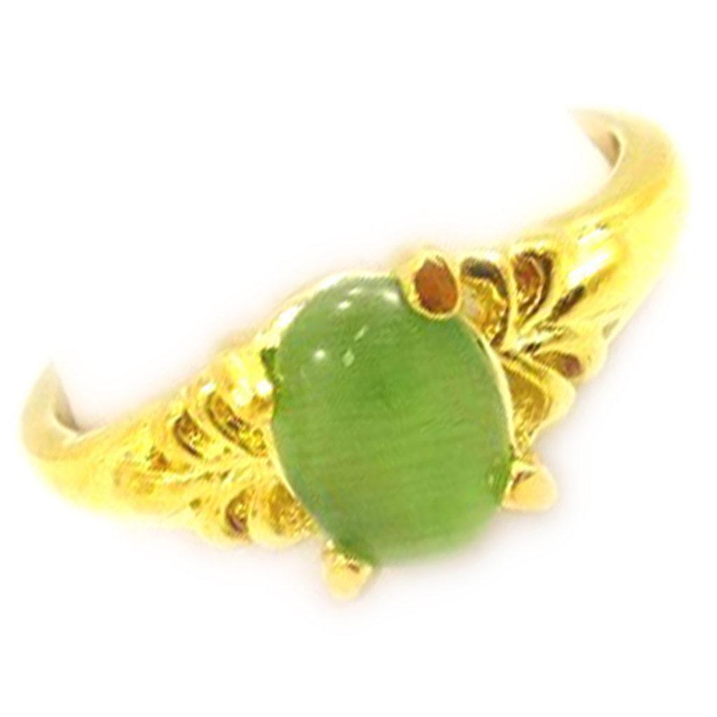 Ring 'Scarlett' goldgrün - 8x6 mm