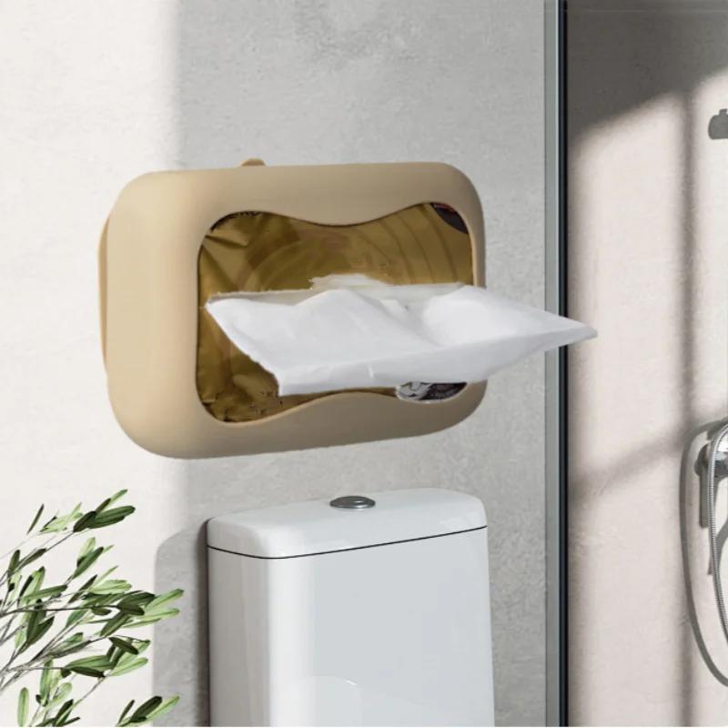 Creative Round Corner Tissue Box Coffee Table Desk Decoration Minimalism Silica Gel Tissue Box Bedside Table Paper Towel Case