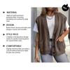 Rose Beauty A Plus Size Solid Pockets Button Front Cardigan, Casual Sleeveless Knitted Cardigan, Women's Plus Size Clothing