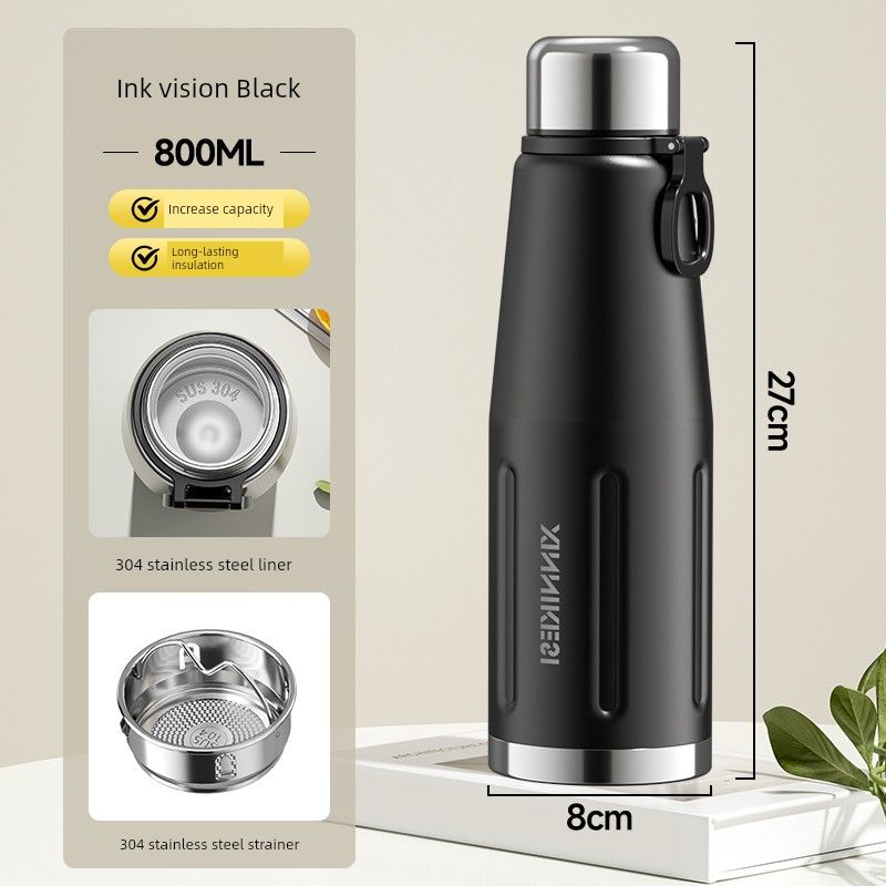 Large Capacity Thermos Cup for Men, 2026 New Model, Tea Brewing Cup, High Aesthetic Value, Student Outdoor Water Bottle, Large Portable Water Cup
