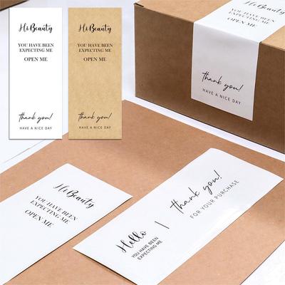 50 White Thank You Stickers - Gift Box Sealing & Packaging Labels for Takeout