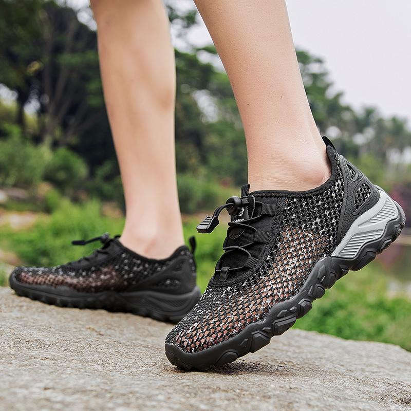 Outdoor Hiking Shoes Breathable Water Shoes Anti Slip Soft Sole Mesh Casual Plus Size 39-47