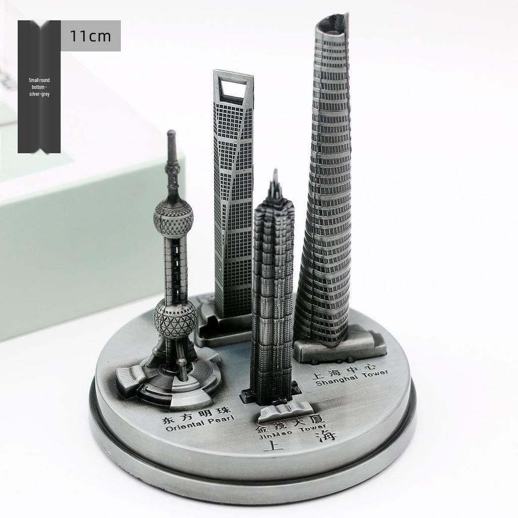 Shanghai Landmark Building Model: Oriental Pearl Tower, World Financial Center, Jin Mao Tower - Metal Creative Handicraft
