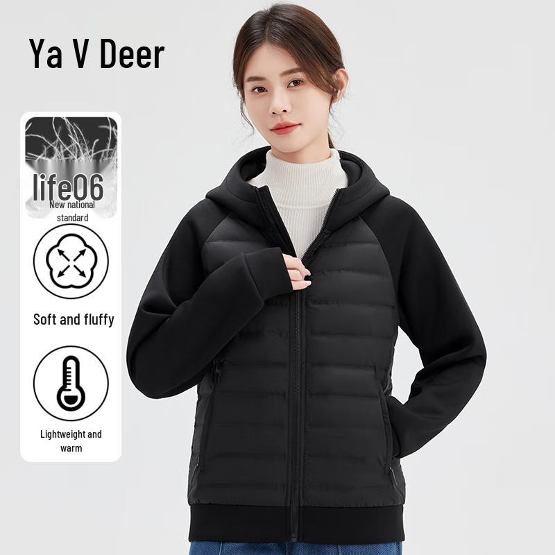 Yalu Women's Lightweight Hooded 90% Duck Down Short Jacket