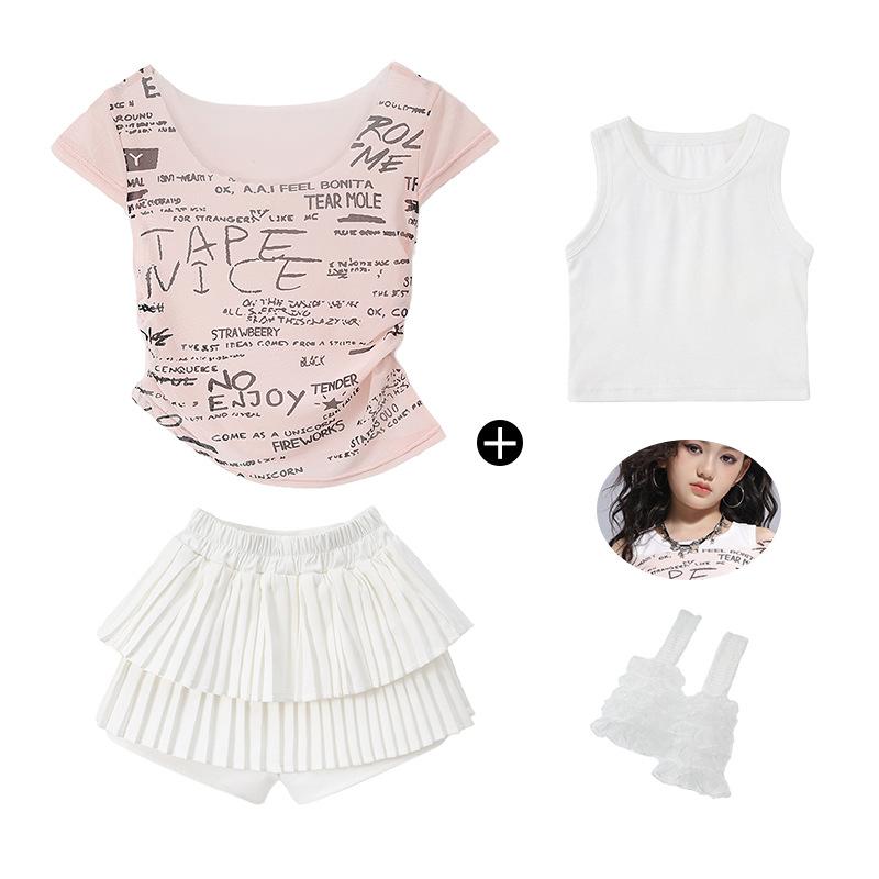 Children's Jazz Dance Costume Girls Sweet Cool Children's Catwalk JAZZ Women's Troupe Vest Girls Street Dance Costume Summer
