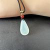 Xiuyan Jade Water Drop Pendant Necklace, Stock Available, Customizable for Earrings and Pendants.