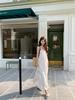French Seaside Style Halter Neck Camisole Dress - Elegant Summer Backless Ruffle Maxi