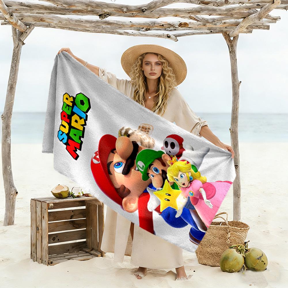 Mario Style Beach Towel Super Soft & Absorbent Comfortable Lightweight