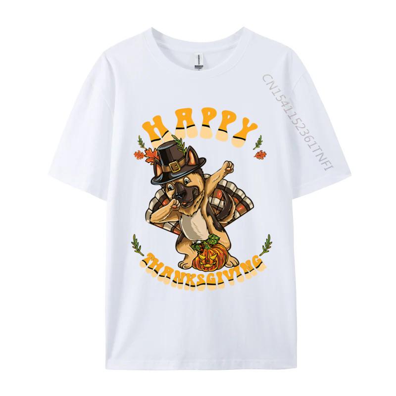 Turkey GerUnisex Shepherd Happy Thanksgiving Tshirt Normal T Shirt Funny Design New Tshirts Unisex Cotton T Shirt Cream T Shirt