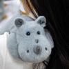 Fluffy Rhino Plush Toy Wrist Pad Rhino Plush Doll Backpack Pendant Rhino Doll Pendant  Kids Gifts