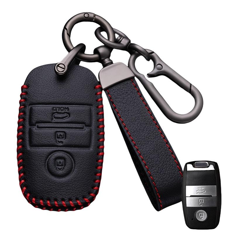 Guscio in Pelle a 3 Pulsanti Per KIA Rio Rio5 Sportage Ceed Cerato K3 KX3 K4 K5 Sorento Optima Picanto Telecomando Auto Custodia Copertura Chiave Intelligente