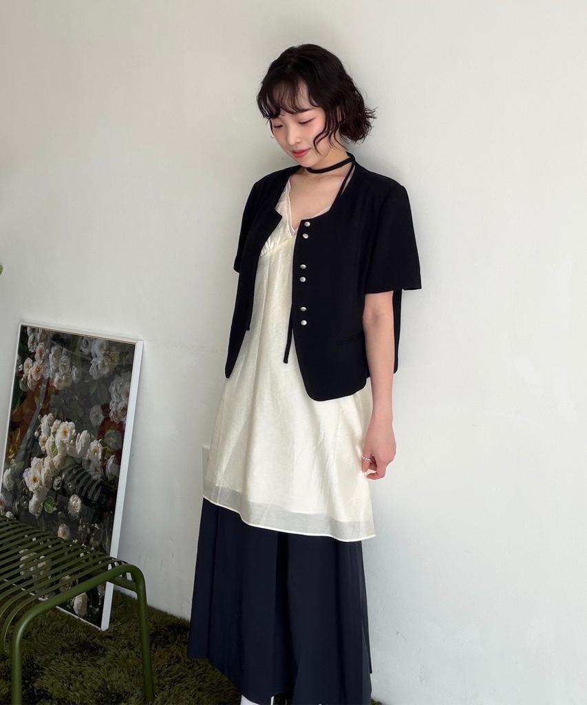 Mixxo Tweed Button Short Sleeve Jacket_Miwjkg55Pb