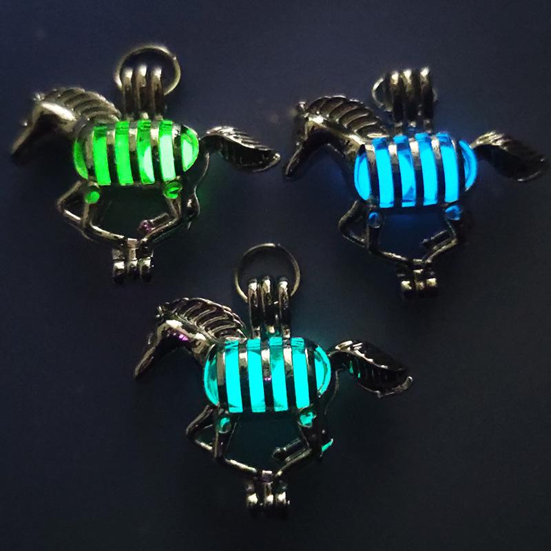 Unisex Luminous Hollow Heart Pendant: Magic Alloy Box with Openable Design