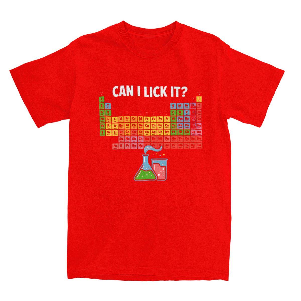 Can I Lick It Periodic Table Chart Science Teacher Cool Meme T Shirts Pure Cotton Hipster T-Shirt O Neck Tees Tops Big Size S