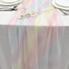 New 75X180CM Table Runner Rainbow Gradient Table Cloth Sheer Mesh Gauze Dining Table Decoration Brithday Party