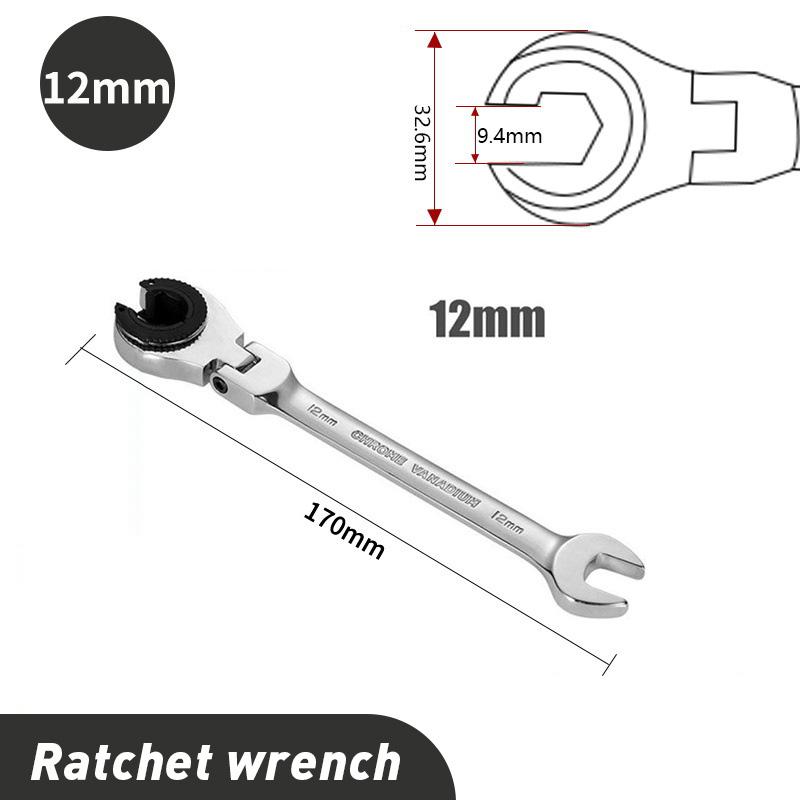 1Pc Ratcheting Wrench Set with Open Flex-head Metric Tubing Combination Wrench Tubing Ratchet Wrench 8-30mm Size Available